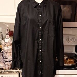 C womens Old Navy solid black stretch 3/4 sleeve plus size shirt 3X